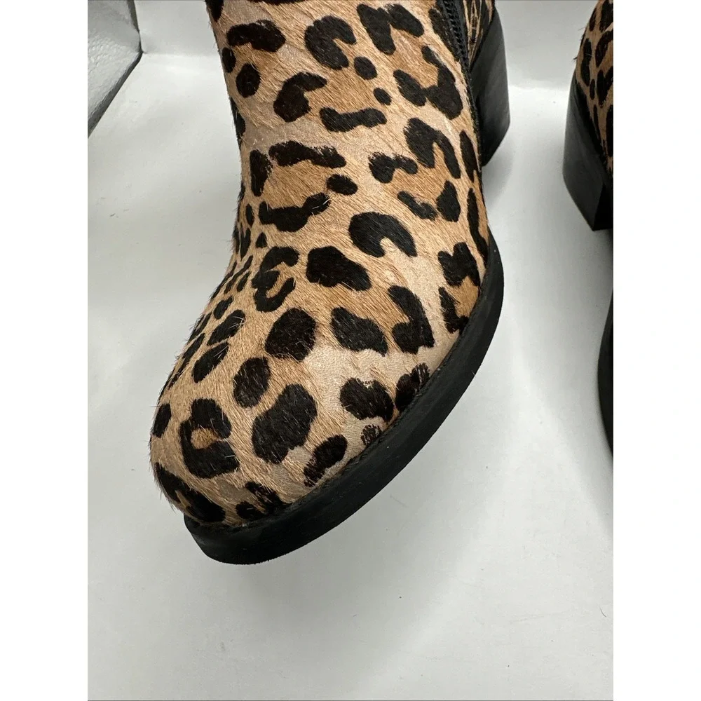 Aetrex Cheetah Calf Hair Booties 6-6.5
